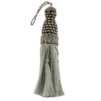 Metallic Key Tassel Silver