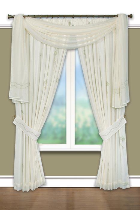 Alessia-Green Voile Curtains