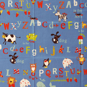 Alphabet Fabric Cobalt