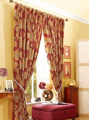 Avington Garnet Floral Curtains