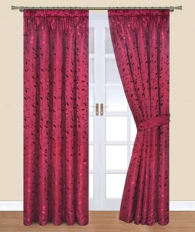 Caroline Wine Ready Made Curtains