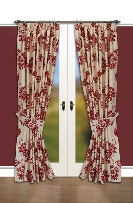 Damask Red Curtains