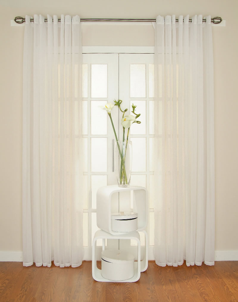 Forth white sheer eyelet panels