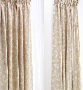 Modern Leaf Pencil Pleat Curtains