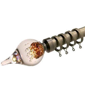 Tranquil Bubbles Amber Curtain Pole