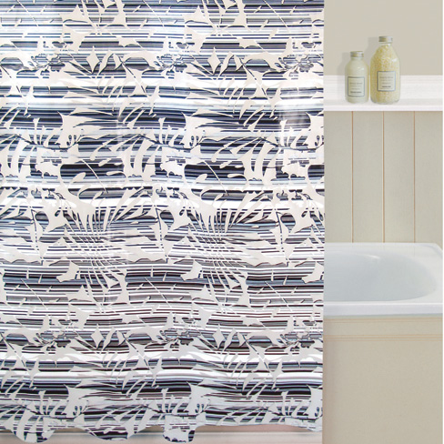 Tropical Stripe Shower Curtain